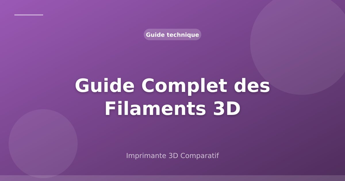 Guide Complet des Filaments 3D : PLA, PETG, ABS, TPU